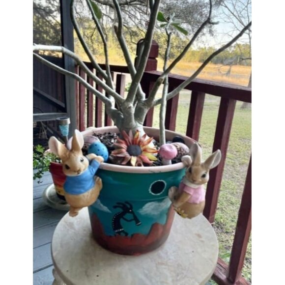 Mini Garden Statues Hanging Bunny, Indoor Outdoor Decorations Cute Rabbit - Picture 2 of 2